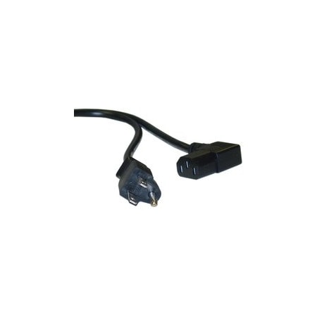 Cable Wholesale Right Angle Computer / Monitor Power Cord, Black, NEMA 5-15P to Right Angle C13, 10 Amp, 18 AWG,  10W1-06203